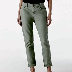EUC FRAME Le Garcon Mid-Rise Jeans in Washed Military Green Size 25
